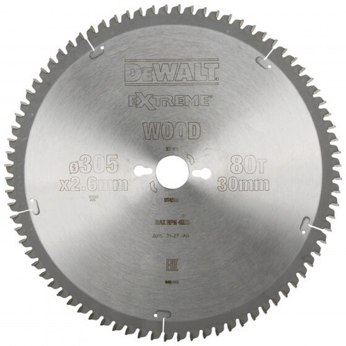 DeWALT DT4283-QZ Extreme Körfűrészlap állványos fűrészekhez 305x30mm, 80 fog, TFZ -5°