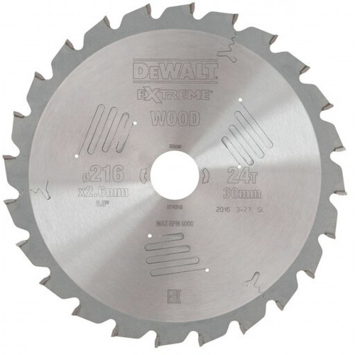 DeWALT DT4310-QZ Extreme Körfűrészlap állványos fűrészekhez 216x30mm, 24 fog, WZ -5°