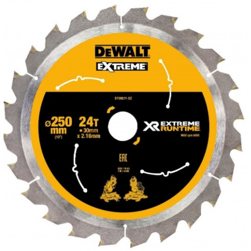 DeWALT DT99571-QZ XR Extreme Runtime Körfűrészlap 250x30 mm, 24 fog WZ/FZ 7°