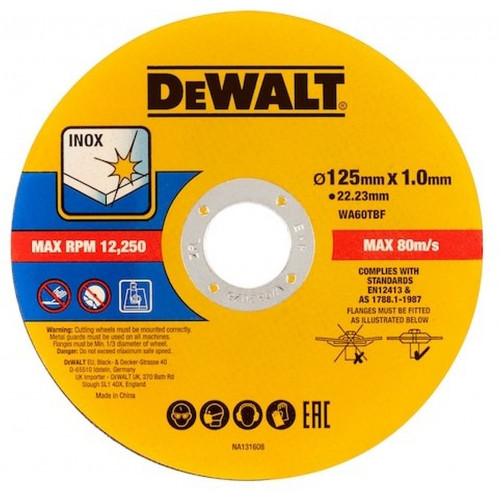 DeWALT DT20598 Rozsdamentes acél vágótárcsa 125 x1 x 22,2mm 50 db