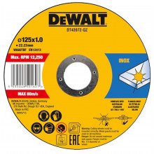 DeWALT DT43972 Rozsdamentes acél vágótárcsa 125 x1 x 22,2mm 10db