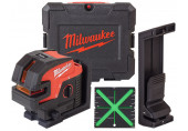 Milwaukee M12 CLL4P-0C Zöld keresztlézer 4 ponttal, akku nélkül, Szerszámkoffer 4933479202