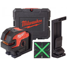 Milwaukee M12 CLL4P-0C Zöld keresztlézer 4 ponttal, akku nélkül, Szerszámkoffer 4933479202
