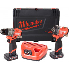 Milwaukee M12 FUEL Kezdőkészlet M12FPP2X2-402X: M12 FPD2-0 + FCIWF12G3 (12V / 2x 4,0Ah)