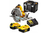 DeWALT DCS572P2-QW Akkus szénkefementes körfűrész 184mm XR 18V (2x5,0Ah) Tstak