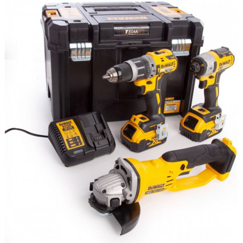 DeWALT DCK383P2T-QW Akku Kombo Szett DCD796 + DCF887 + DCG412, 18V XR 2x5,0AH, TSTAK