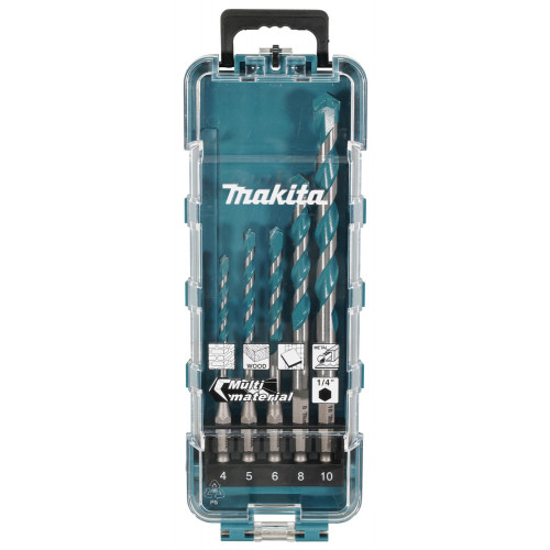 Makita E-16732 fúrókészlet szárral 1/4'' hatszög Több anyagból 5 db