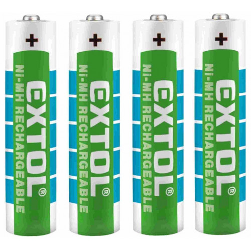 EXTOL Energy AAA tölthető ceruzaelem, 1,2V, 1000 mAh, NiMh, 4 db 42060 EXTOL Energy AAA tölthető ceruzaelem, 1,2V, 1000 mAh, NiMh, 4 db 42060