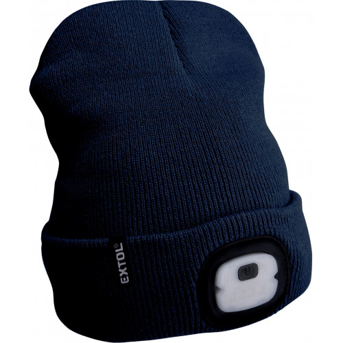 EXTOL LIGHT sapka fejlámpával 4x25lm, USB töltés, sötétkék, ECONOMY, 43456