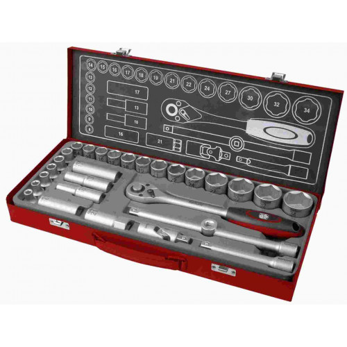 FORTUM dugókulcs klt. 1/2", 29db, 61CrV5; mattkróm 4700001