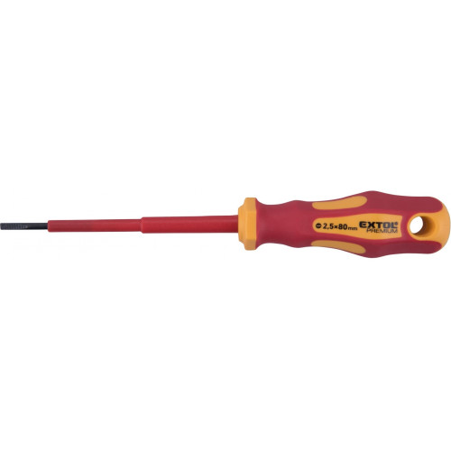 EXTOL EXTOL Csavarhúzó, szigetelt, 1000V, lapos 2,5× 80 mm 53073 EXTOL EXTOL Csavarhúzó, szigetelt, 1000V, lapos 2,5× 80 mm 53073