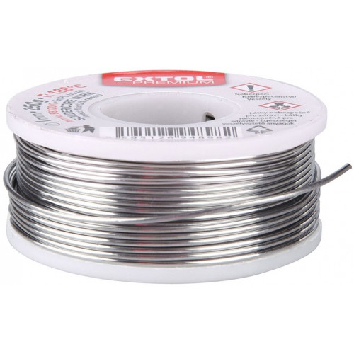 Extol forrasztó ón, gyantás, műszerész forrasztáshoz; 100g, átmérő 1mm 8832003