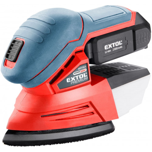 EXTOL Akkus delta csiszológép, 20V, Li-ion, 1db akku, 2000mAh, 95x123mm 8891844