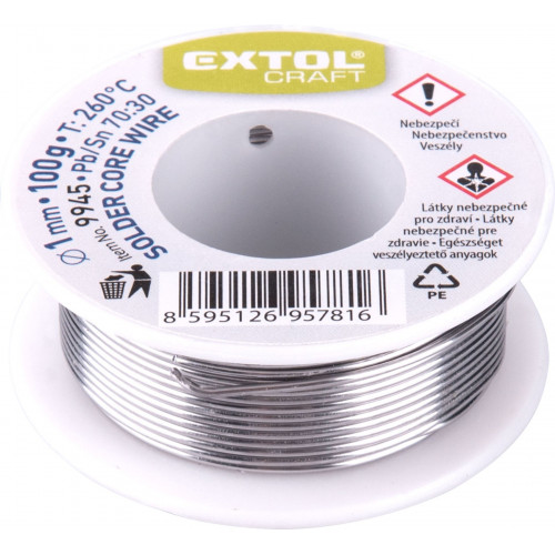 EXTOL forrasztó ón 1mm, átmérő 100g 9945 EXTOL forrasztó ón 1mm, átmérő 100g 9945