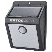 Extol light éjszakai készenléti LED lámpa, 0,4W, 16 LED; 120 Lm, napelem+szenzor
