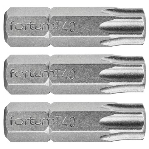 FORTUM FORTUM Behajtóhegy TORX, 3 Db, S2 Acél; T 40×25mm, Bliszteren 4741440