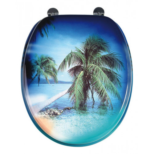 AQUALINE Funny WC ülőke, pálma, MDF, univerzális réz pánt HY-S351