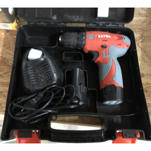 EXTOL PREMIUM akkus fúró csavarozó, 12V, Li-ion, 2db akku, 1db töltő, 1300 mAh, 8891151
