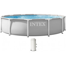 INTEX PRISM FRAME Kör alakú medence 366 × 76 cm patronos szűrővel 220–240V 26712ND