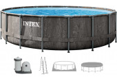 INTEX GREYWOOD PRISM FRAME Kör alakú medence 549x122 cm szűrőrendszerrel 220–240V 26744NP