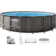 INTEX GREYWOOD PRISM FRAME Kör alakú medence 549×122 cm szűrőrendszerrel 220–240V 26744NP