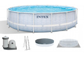 INTEX CHEVRON PRISM FRAME Kör alakú medence 488x122 cm patronos szűrővel 220–240V 26746NP
