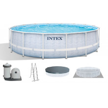 INTEX CHEVRON PRISM FRAME Kör alakú medence 488×122 cm patronos szűrővel 220–240V 26746NP
