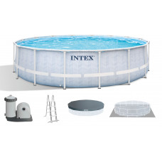 INTEX CHEVRON PRISM FRAME Kör alakú medence 488x122 cm patronos szűrővel 220–240V 26746NP