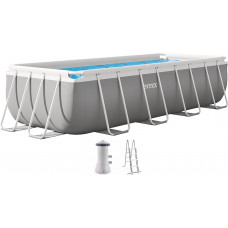 INTEX PRISM FRAME Téglalap alakú medence 400 x 200 x 100 cm patronos szűrővel 12V 26788GN