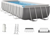 INTEX PRISM FRAME Téglalap alakú medence 488x244x107 cm szűrőrendszerrel 220–240V 26792NP