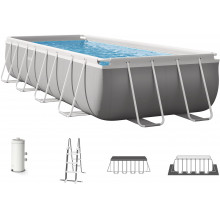 INTEX PRISM FRAME Téglalap alakú medence 488x244x107 cm szűrőrendszerrel 220–240V 26792NP
