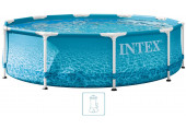 INTEX METAL FRAME BEACHSIDE Medence 305 × 76 cm szűrőrendszerrel 12V 28208GN
