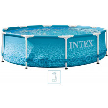 INTEX METAL FRAME BEACHSIDE Medence 305 × 76 cm szűrőrendszerrel 12V 28208GN