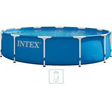 INTEX METAL FRAME Medence 366 x 76 cm 12 V-os szűrőberendezéssel 28212GN