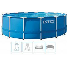 INTEX METAL FRAME Medence 457 x 122 cm 12 V-os szűrőberendezéssel 28242GN