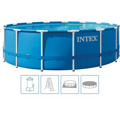 INTEX METAL FRAME Medence 457 x 122 cm 12 V-os szűrőberendezéssel 28242GN INTEX METAL FRAME Medence 457 x 122 cm 12 V-os szűrőberendezéssel 28242GN