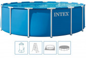 INTEX METAL FRAME Medence 457 x 122 cm 220–240 V-os szűrőberendezéssel 28242ND