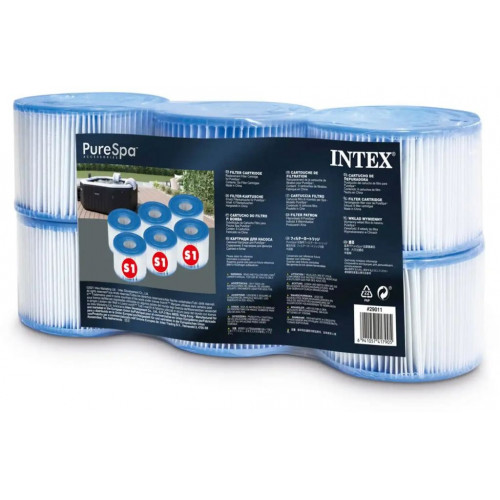INTEX S1 szűrőbetét PureSpa pezsgőfürdőkhöz 6 db 29011 INTEX S1 szűrőbetét PureSpa pezsgőfürdőkhöz 6 db 29011