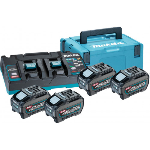 Makita 191U42-2 Akkumulátor és töltő szett Li-ion XGT 40V 4xBL4050F+1xDC40RB+Makpac