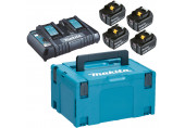 Makita 197626-8 Akkumulátor és töltő szett Li-ion LXT 18V/4x5,0Ah + DC18RD + Makpac3