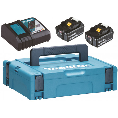 Makita 198116-4 Akkumulátor és töltő szett LXT 18V 2xBL1860B + DC18RC + Makpac