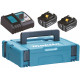 Makita 198116-4 Akkumulátor és töltő szett LXT 18V 2xBL1860B + DC18RC + Makpac