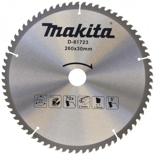 Makita D-81723 TCT Körfűrészlap alumíniumhoz 260 x 30 mm 70 Z =old D-73003 Makita D-81723 TCT Körfűrészlap alumíniumhoz 260 x 30 mm 70 Z =old D-73003