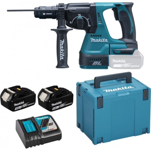 Makita DHR243RTJ SDS-Plus Akkus fúró-vésőkalapács Li-ion LXT (18V/2x5,0Ah) Makpac