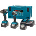 Makita DLX2180TJ1 Akkumulátoros szerszámkészlet DHP484+DTD153 Li-ion LXT 18V/5,0Ah