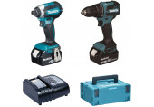 Makita DLX2535SJ Akkumulátoros gépszett DDF490 + DTD153 Li-ion LXT 18 V