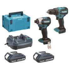 Makita DLX2577V01 Akkus gépszett DDF490+DTD158 Li-ion LXT (2×2,0 Ah/18V), Makpac