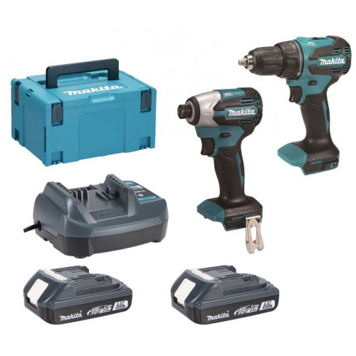 Makita DLX2577V01 Akkus gépszett DDF490+DTD158 Li-ion LXT (2×2,0 Ah/18V), Makpac