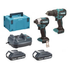 Makita DLX2580V01 Akkus gépszett DHP490+DTD158 Li-ion LXT (2×2,0 Ah/18V), Makpac