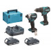 Makita DLX2580V01 Akkus gépszett DHP490+DTD158 Li-ion LXT (2×2,0 Ah/18V), Makpac